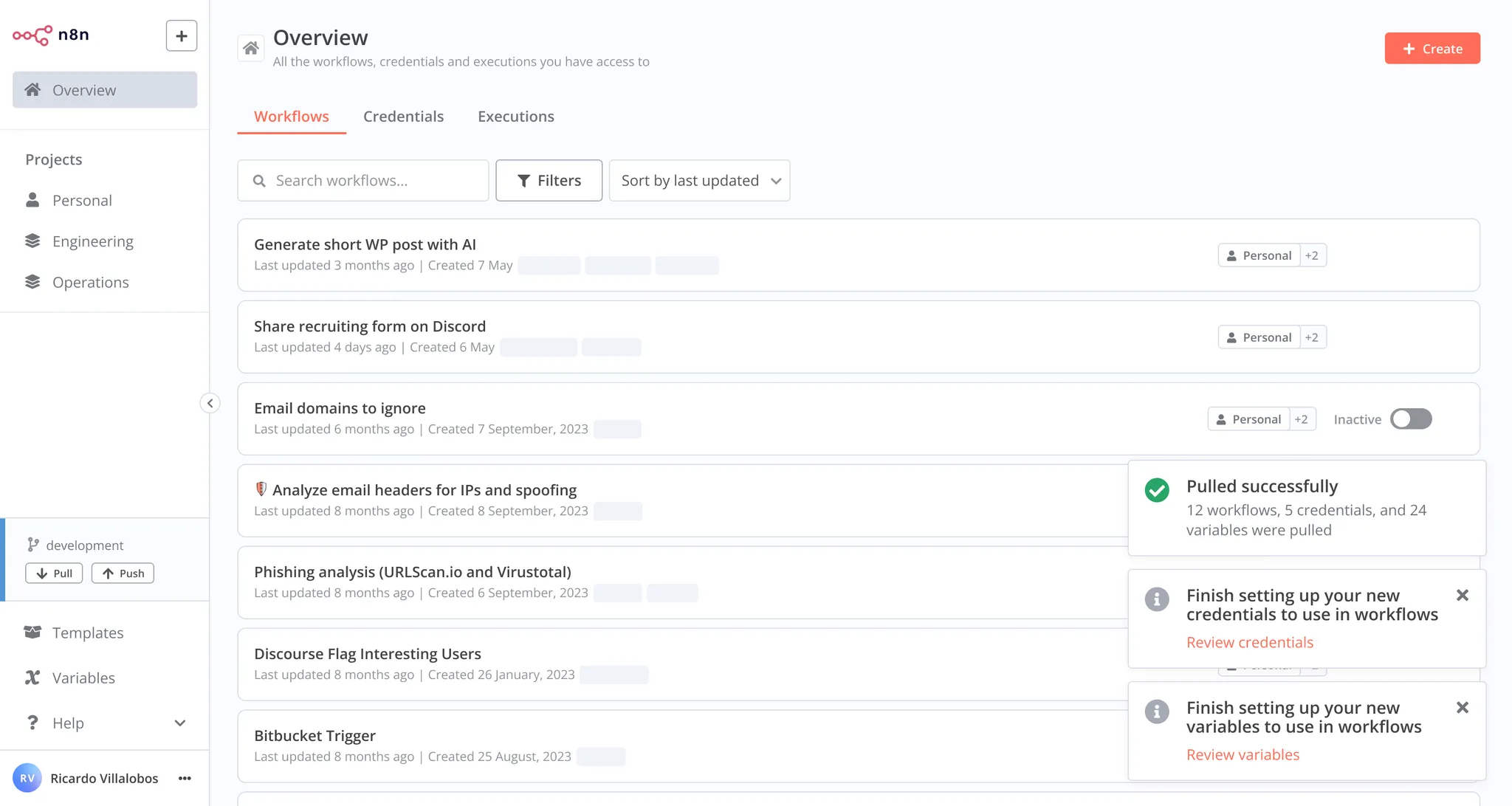 Pull notification